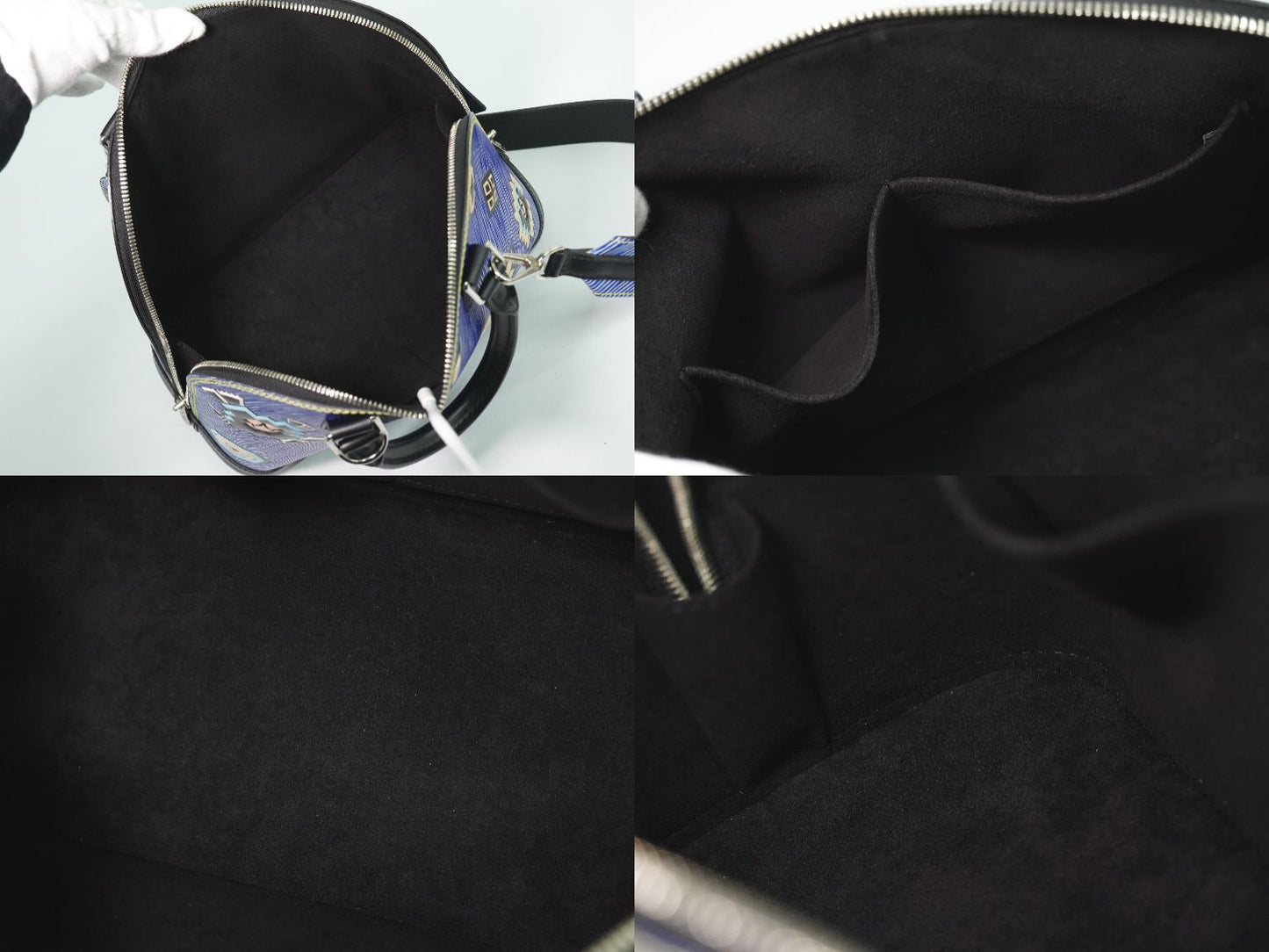Louis Vuitton LV Alma PM Epi Denim 2-Way Shoulder Bag Blue Black — view 8