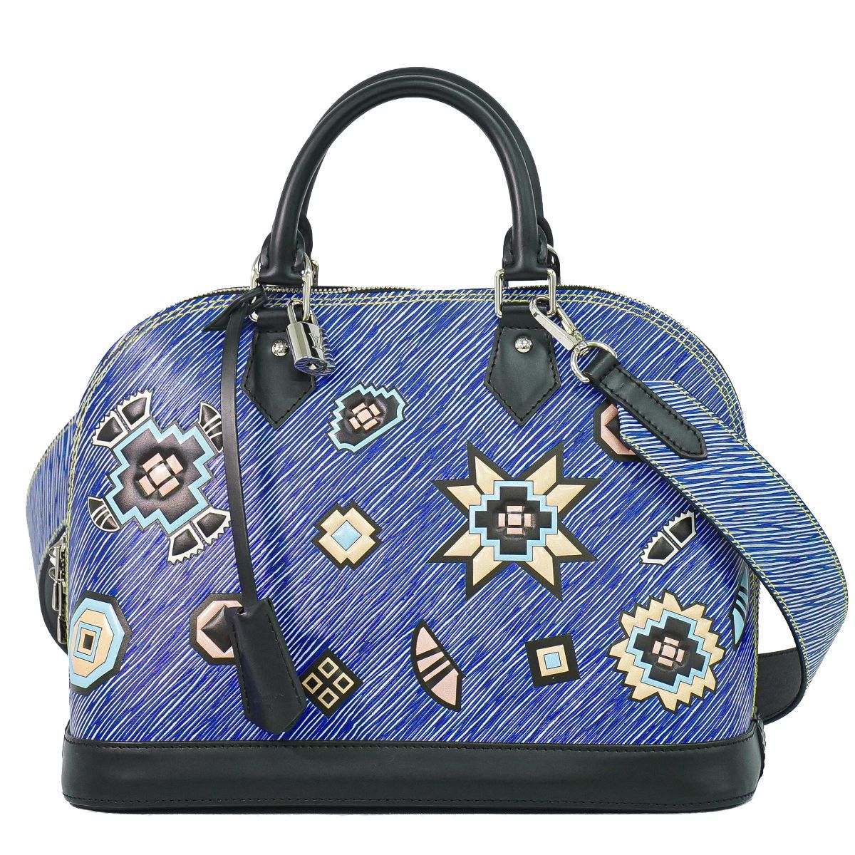 Louis Vuitton LV Alma PM Epi Denim 2-Way Shoulder Bag Blue Black