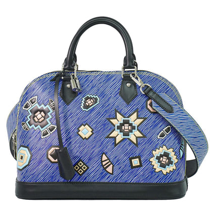 Louis Vuitton LV Alma PM Epi Denim 2-Way Shoulder Bag Blue Black