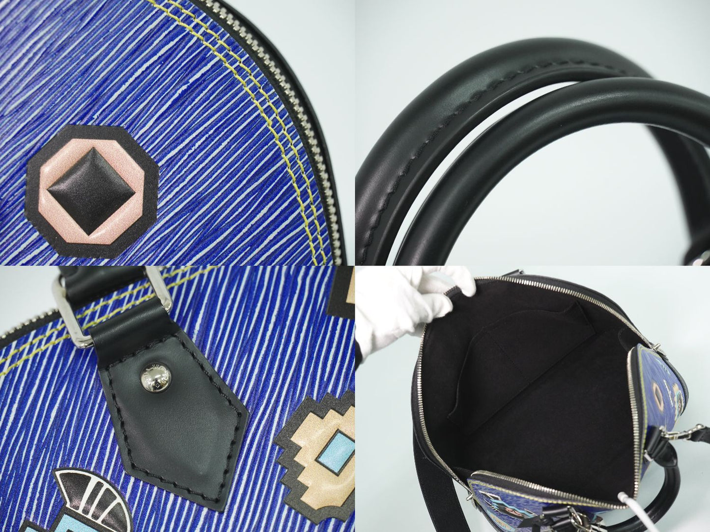 Louis Vuitton LV Alma PM Epi Denim 2-Way Shoulder Bag Blue Black — view 7