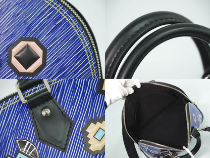Louis Vuitton LV Alma PM Epi Denim 2-Way Shoulder Bag Blue Black — view 7