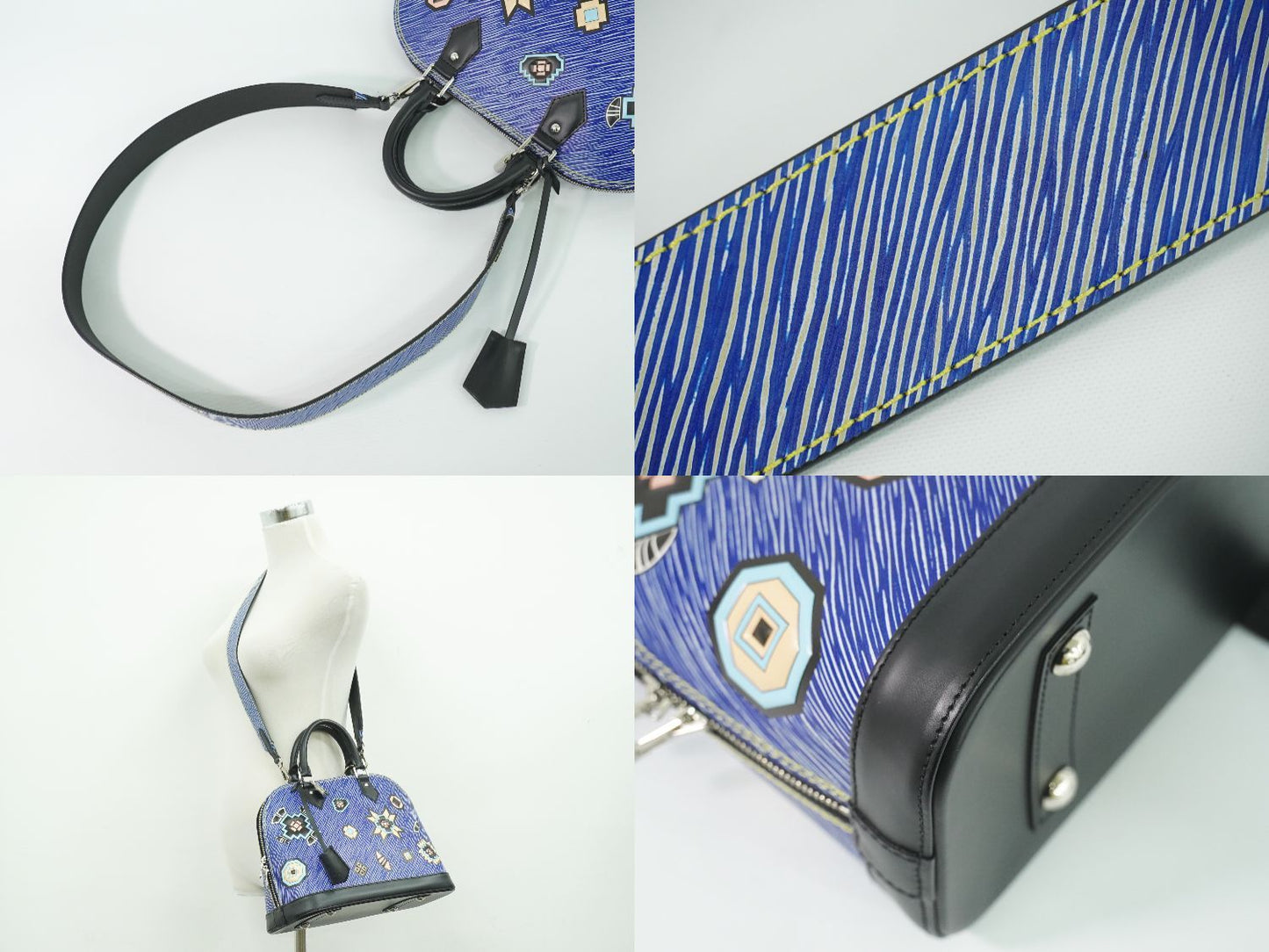 Louis Vuitton LV Alma PM Epi Denim 2-Way Shoulder Bag Blue Black — view 6