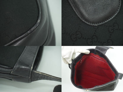 Gucci Vintage GG Canvas Shoulder Bag Black — view 8
