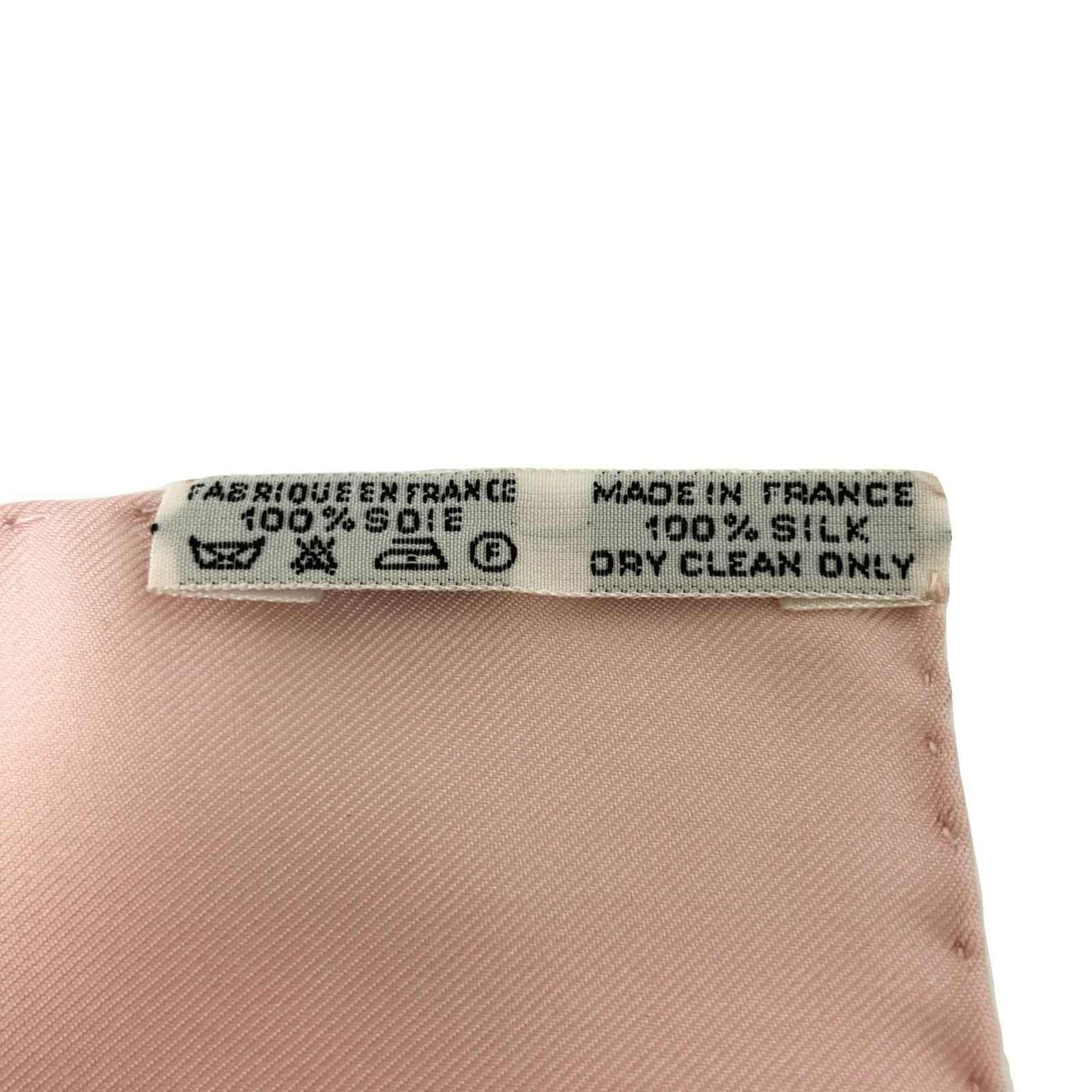 Hermes Scarf Carre 90 Walk to Long Chien Pink White — view 3