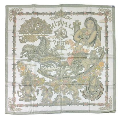 Hermes Carre 90 New Morning White Green Scarf — view 5