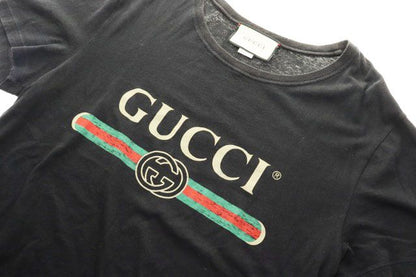 Gucci Logo Washed Print Oversize T-Shirt Black — view 3