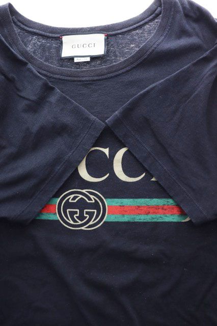 Gucci Logo Washed Print Oversize T-Shirt Black — view 7