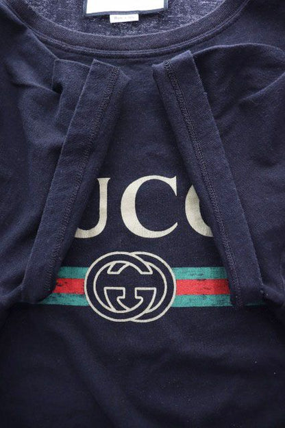 Gucci Logo Washed Print Oversize T-Shirt Black — view 8