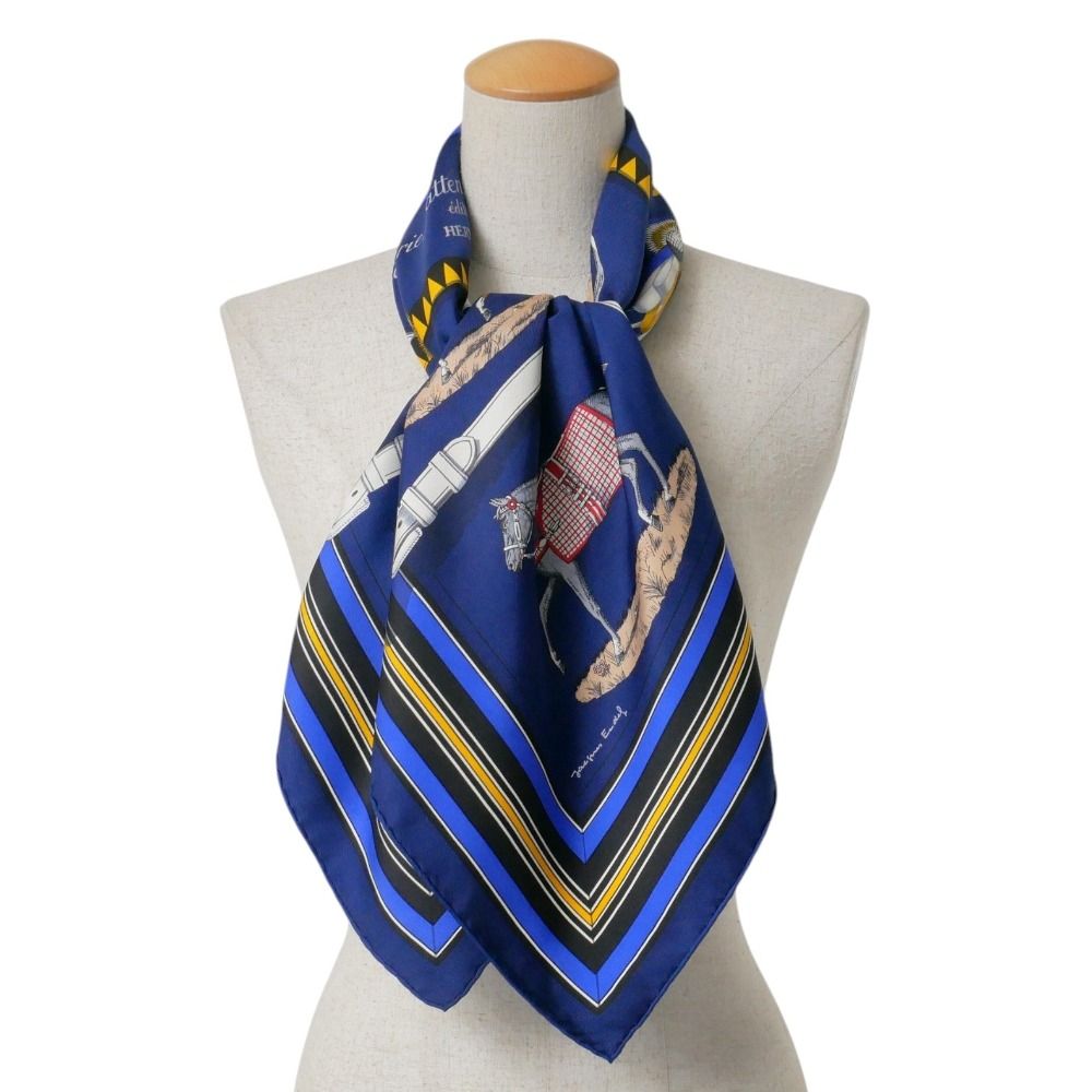 Hermes Couvertures Et Tenues de Jour Horsewear Carre 90 Scarf Total Silk Shawl — view 2