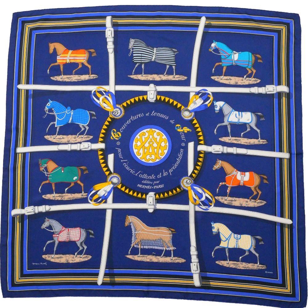 Hermes Couvertures Et Tenues de Jour Horsewear Carre 90 Scarf Total Silk Shawl