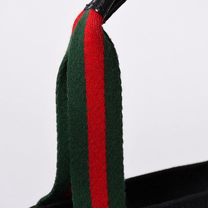 Gucci Sherry Line Hand Bag Handbag GG Canvas Black — view 5