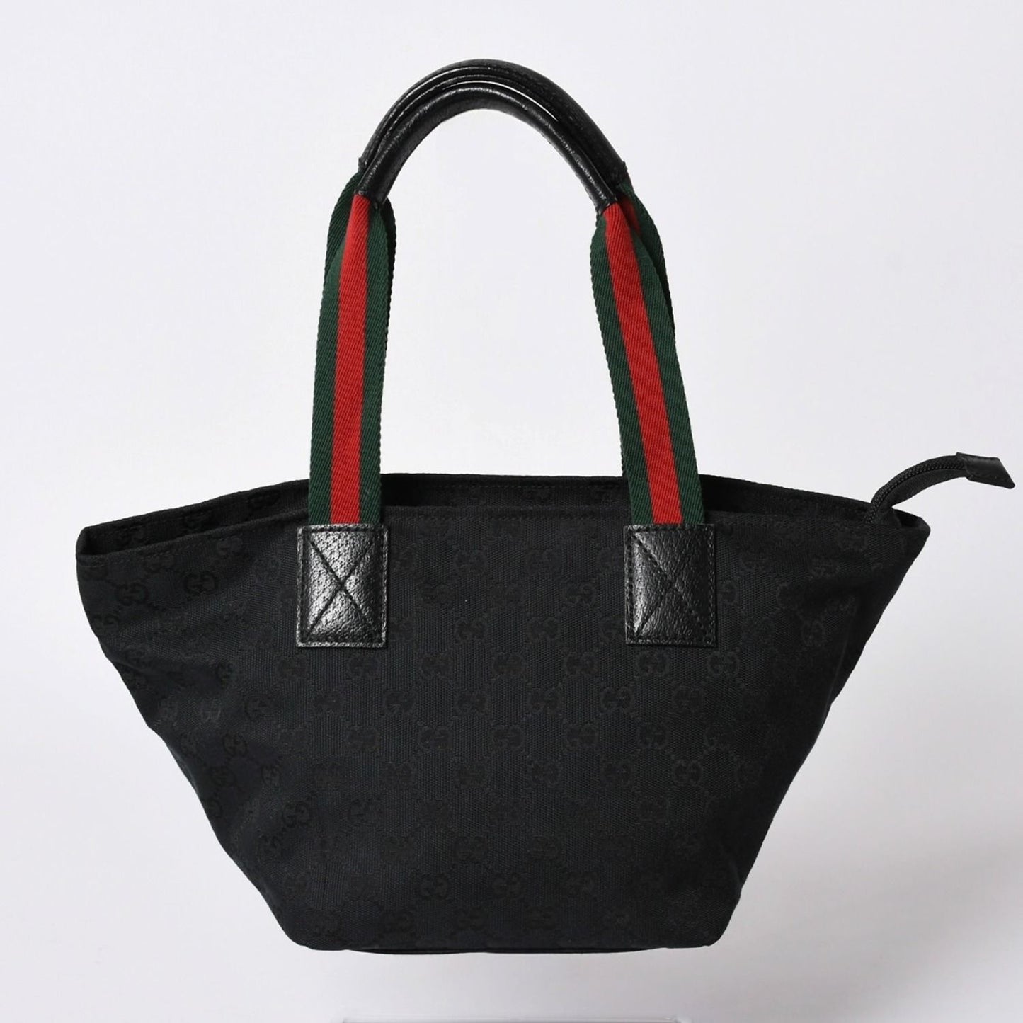 Gucci Sherry Line Hand Bag Handbag GG Canvas Black — view 2