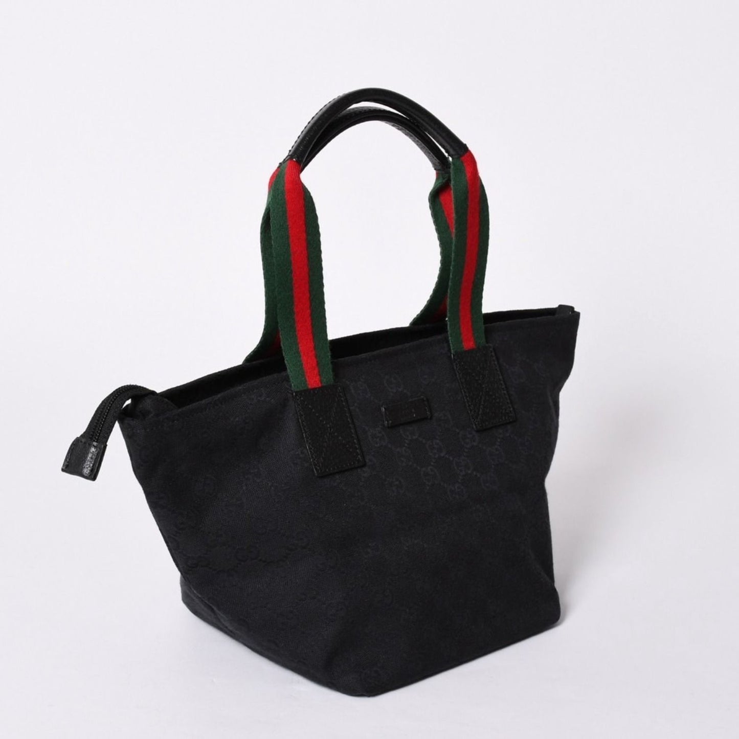 Gucci Sherry Line Hand Bag Handbag GG Canvas Black — view 3