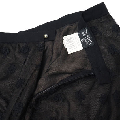 Chanel Vintage Skirt 36 Lace CC Logo Coco Button — view 3
