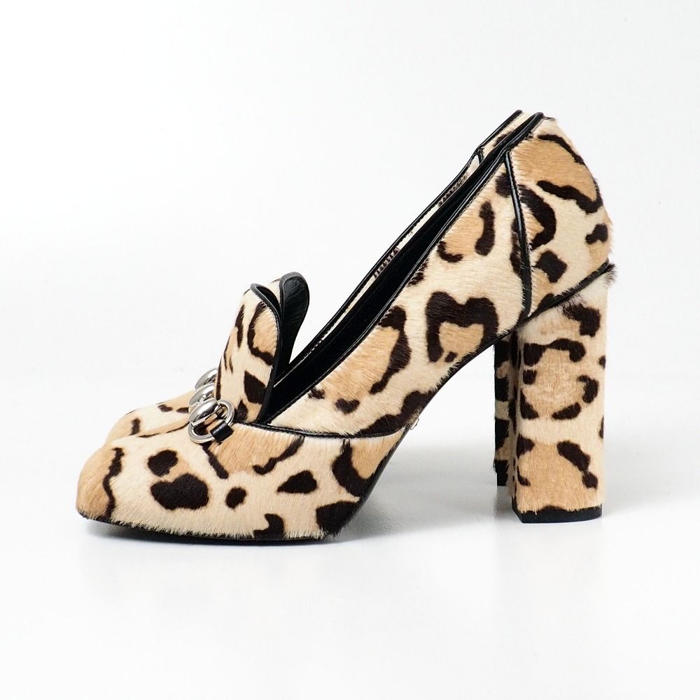 Gucci Pumps Calf Hair Horsebit Leopard Heel 36 — view 2