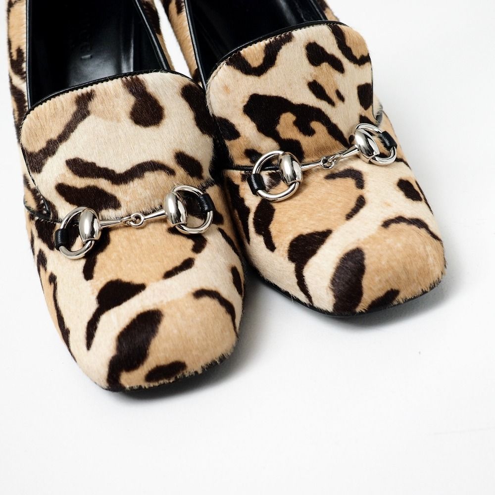 Gucci Pumps Calf Hair Horsebit Leopard Heel 36 — view 4