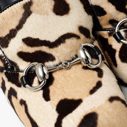 Gucci Pumps Calf Hair Horsebit Leopard Heel 36 — view 8