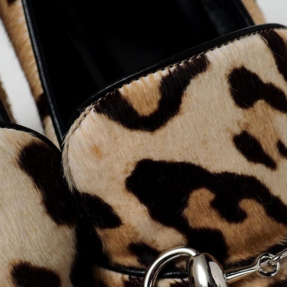 Gucci Pumps Calf Hair Horsebit Leopard Heel 36 — view 6
