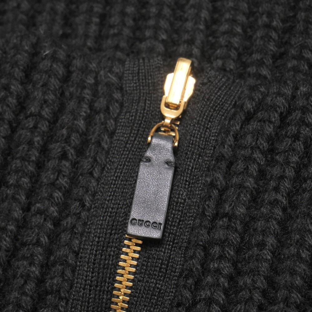 Gucci Knit S Rib Fringe Zip Cape Shawl — view 6