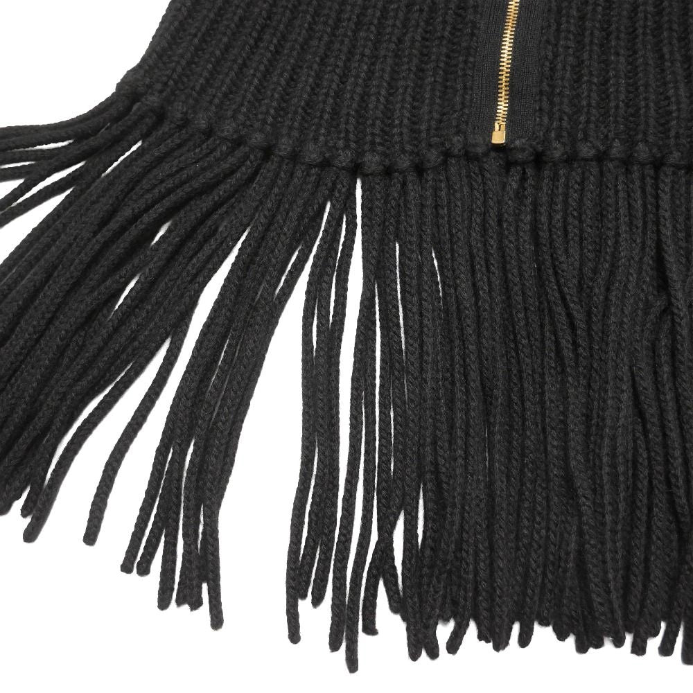 Gucci Knit S Rib Fringe Zip Cape Shawl — view 5
