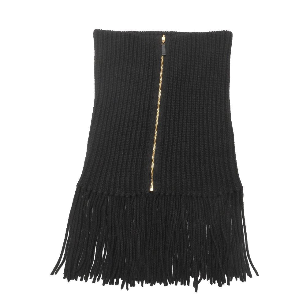 Gucci Knit S Rib Fringe Zip Cape Shawl — view 4