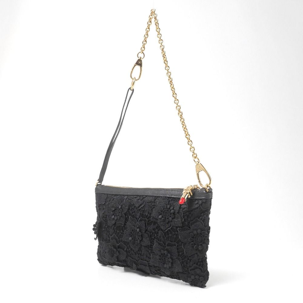 Dolce & Gabbana Shoulder Bag Lace Bag Lip Charm Leopard Pattern — view 2