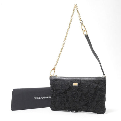 Dolce & Gabbana Shoulder Bag Lace Bag Lip Charm Leopard Pattern