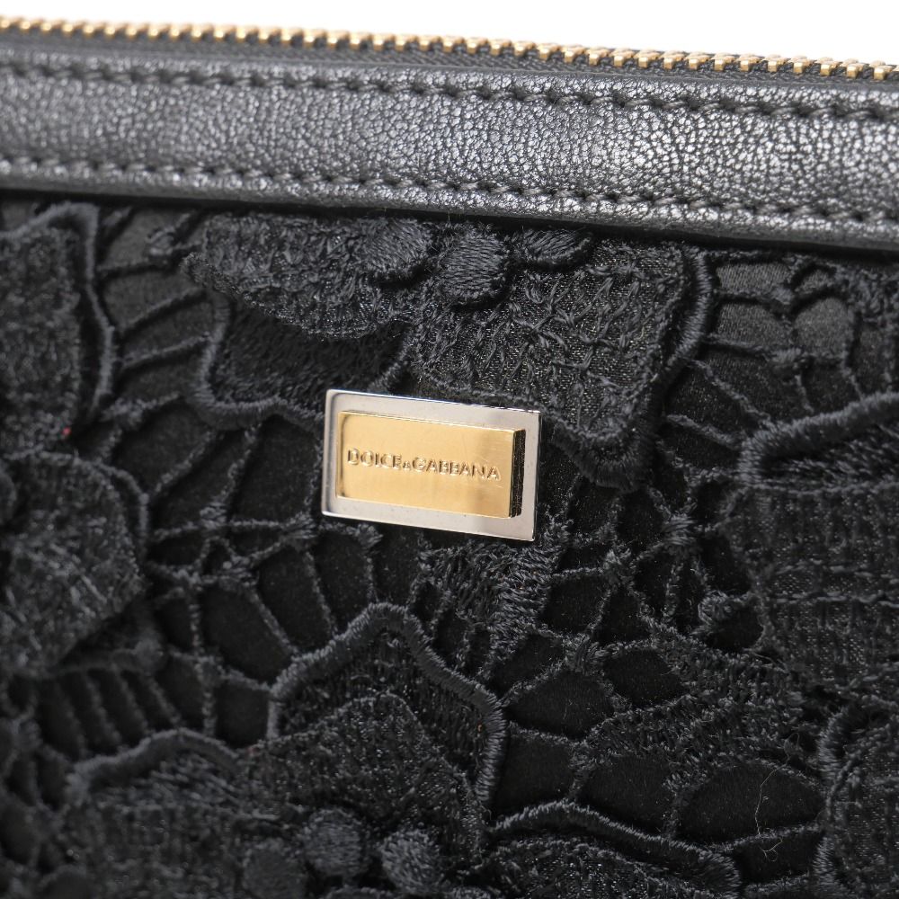 Dolce & Gabbana Shoulder Bag Lace Bag Lip Charm Leopard Pattern — view 6