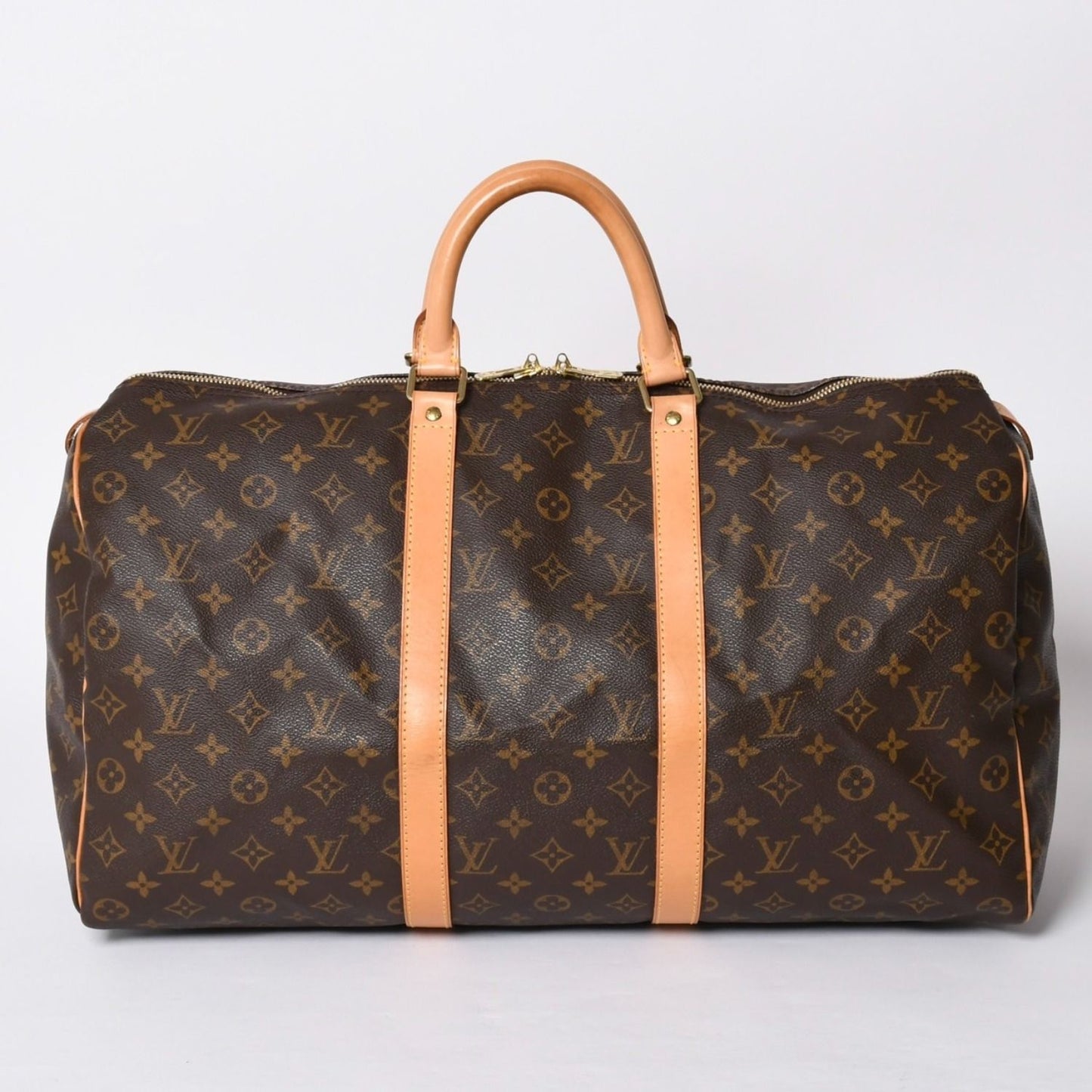 Louis Vuitton Keepall 50 Boston Bag Monogram Leather Gold