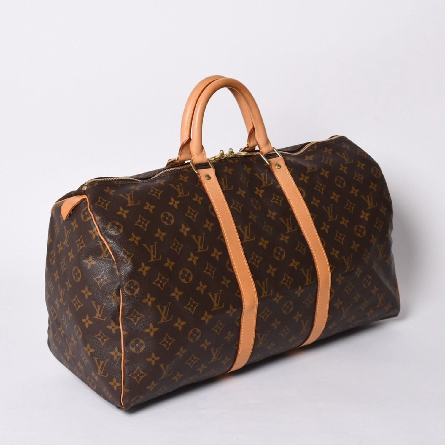 Louis Vuitton Keepall 50 Boston Bag Monogram Leather Gold — view 3