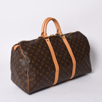 Louis Vuitton Keepall 50 Boston Bag Monogram Leather Gold — view 3