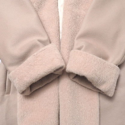 Max Mara Coat 42 White Tag Belted Alpaca Hooded — view 4
