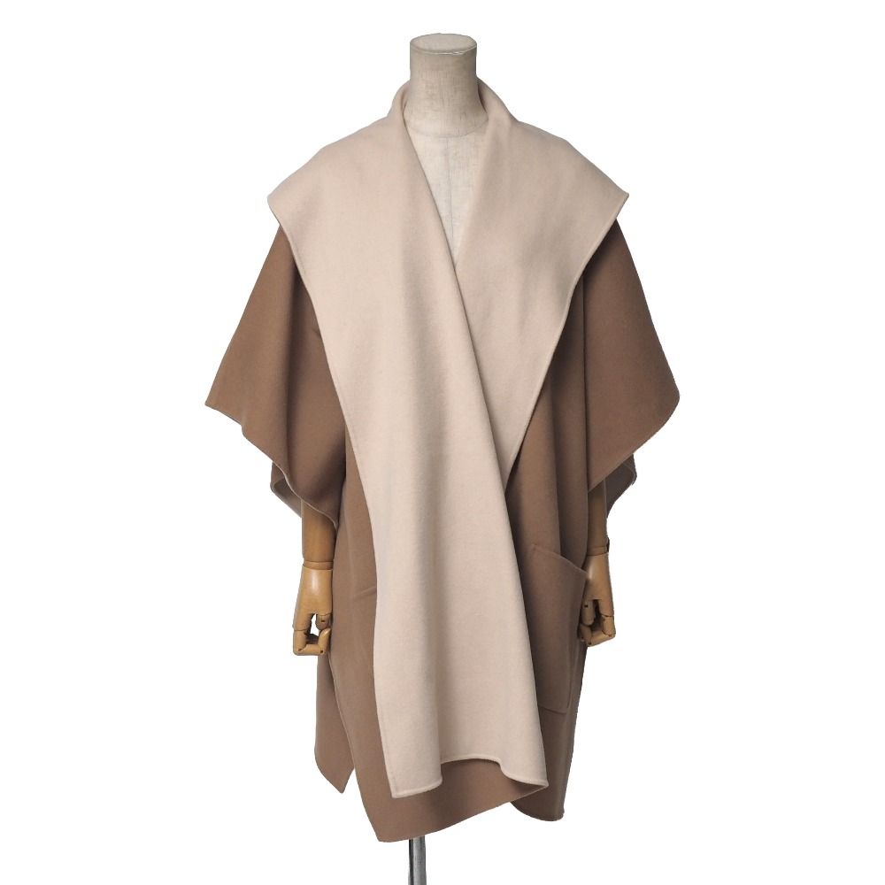 Max Mara Studio Coat SM Cucito Amano Double Face Over Hood Poncho