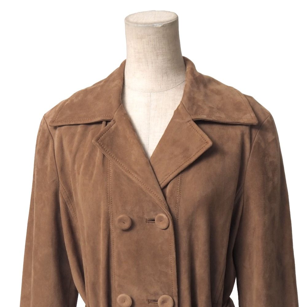 Max Mara Studio Coat 40 Suede Lambskin Belted Long — view 3