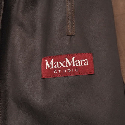 Max Mara Studio Coat 40 Suede Lambskin Belted Long — view 6