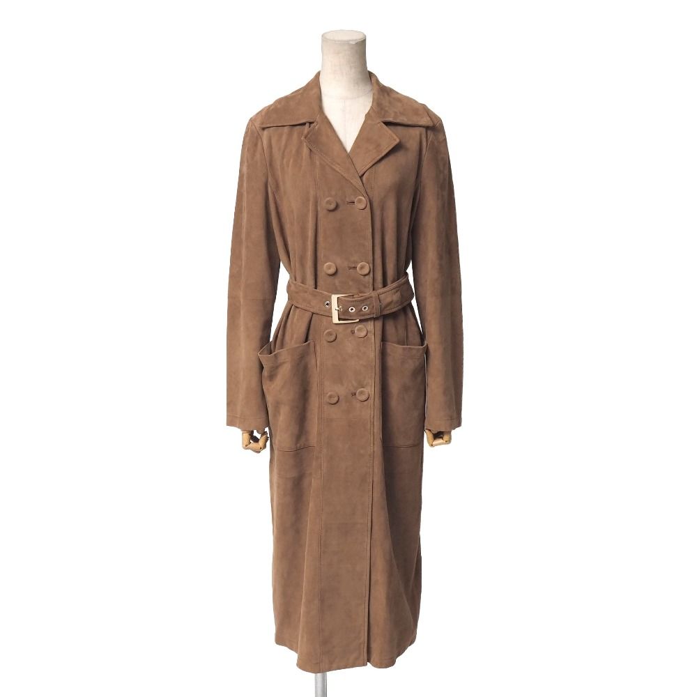 Max Mara Studio Coat 40 Suede Lambskin Belted Long