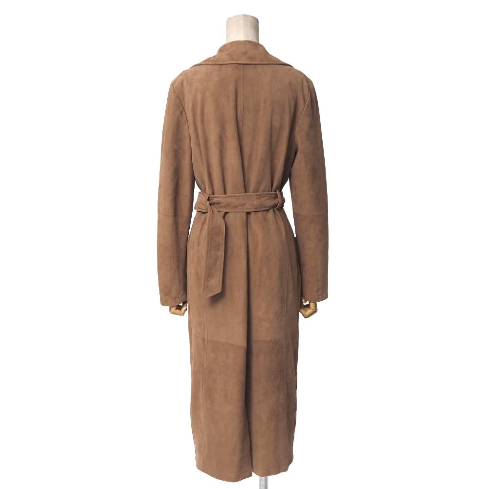 Max Mara Studio Coat 40 Suede Lambskin Belted Long — view 2