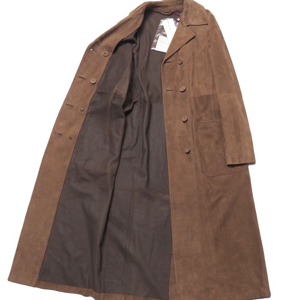 Max Mara Studio Coat 40 Suede Lambskin Belted Long — view 5