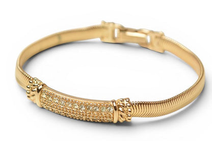 Dior Bracelet Bangle Vintage Line Stone Gold
