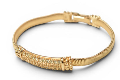 Dior Bracelet Bangle Vintage Line Stone Gold — view 5