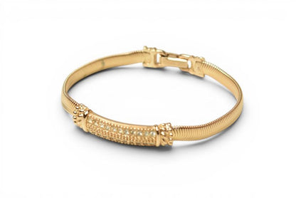 Dior Bracelet Bangle Vintage Line Stone Gold — view 2