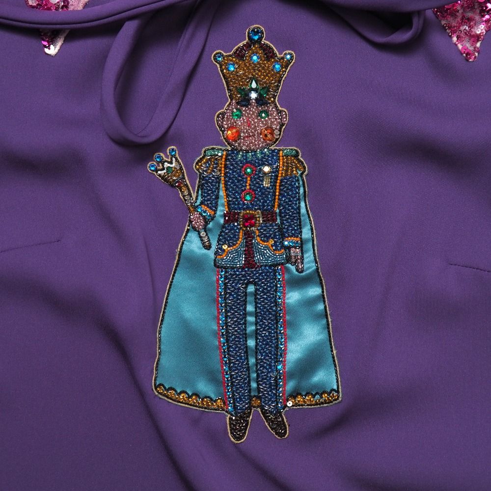Dolce & Gabbana Blouse 38 Sequin Bijou Ribbon Long Sleeve Shirt — view 5
