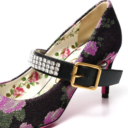 Gucci Pumps Bijou Strap Flower Jacquard High Heels Shoes 35 — view 8