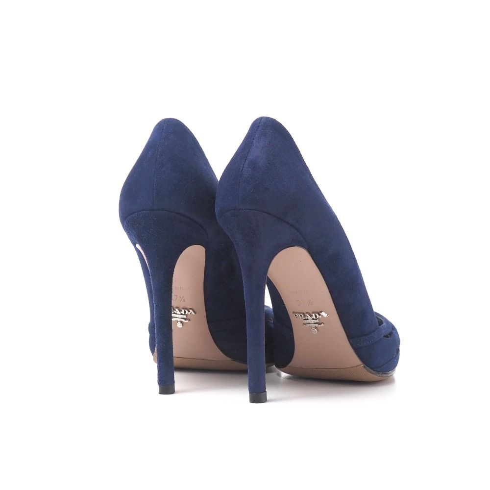 Prada Pumps Suede Cutout High Heels Pointed Toe Shoes 37.5 — view 3