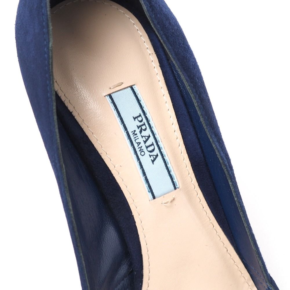Prada Pumps Suede Cutout High Heels Pointed Toe Shoes 37.5 — view 4