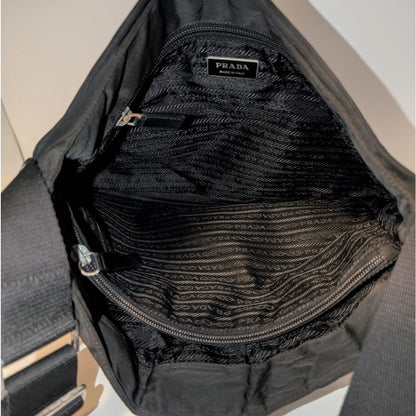 Prada Nylon Shoulder Bag Crossbody Black Triangle Logo — view 7