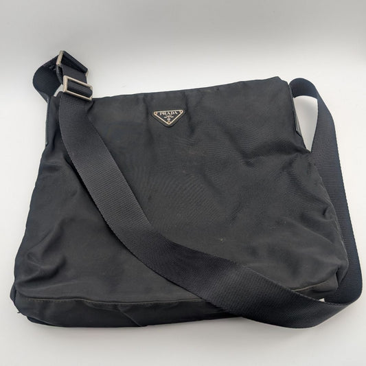 Prada Nylon Shoulder Bag Crossbody Black Triangle Logo