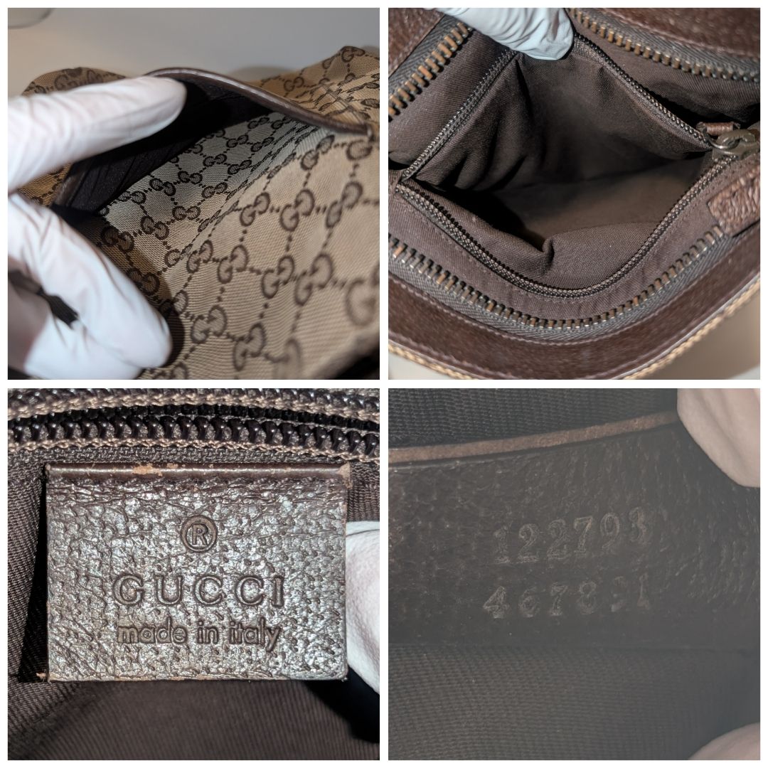 Gucci GG Canvas Shoulder Bag Crossbody Brown — view 9