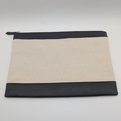Balenciaga Clip M Canvas Leather Black White Logo Clutch — view 2