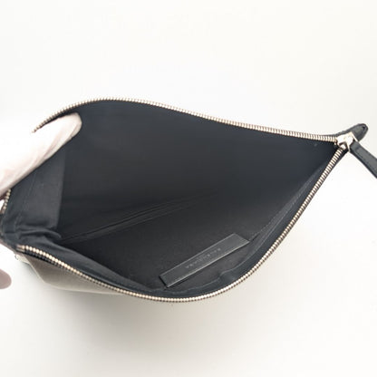 Balenciaga Clip M Canvas Leather Black White Logo Clutch — view 6